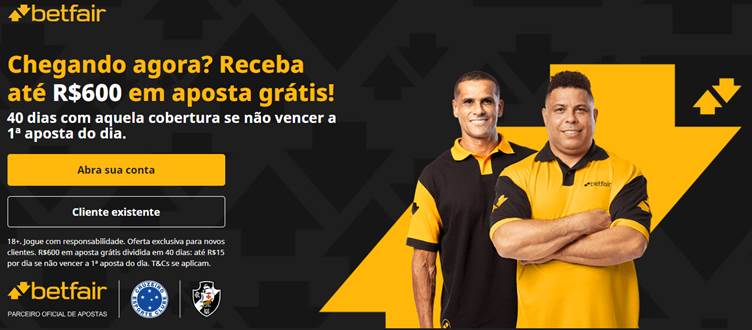 Promoção exclusiva da Betfair: Receba até R$600 em aposta grátis💰