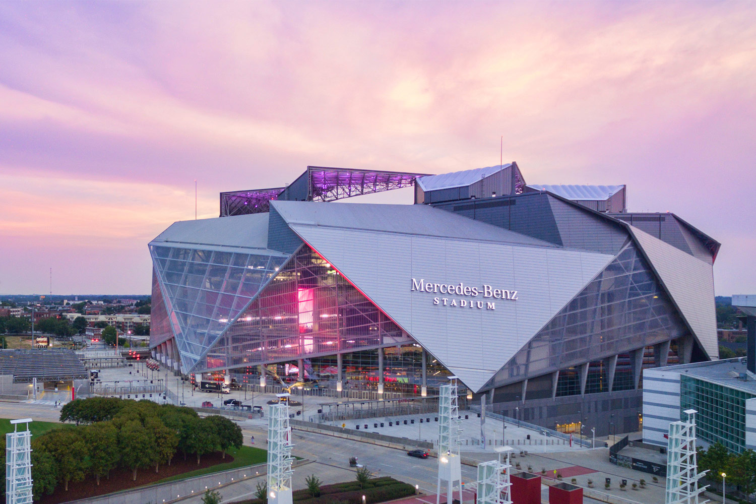 Mercedes-Benz Stadium, arena que recebeu a primeira partida da Copa América 2024