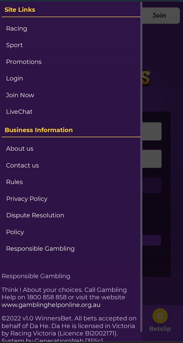 WinnersBet user platform