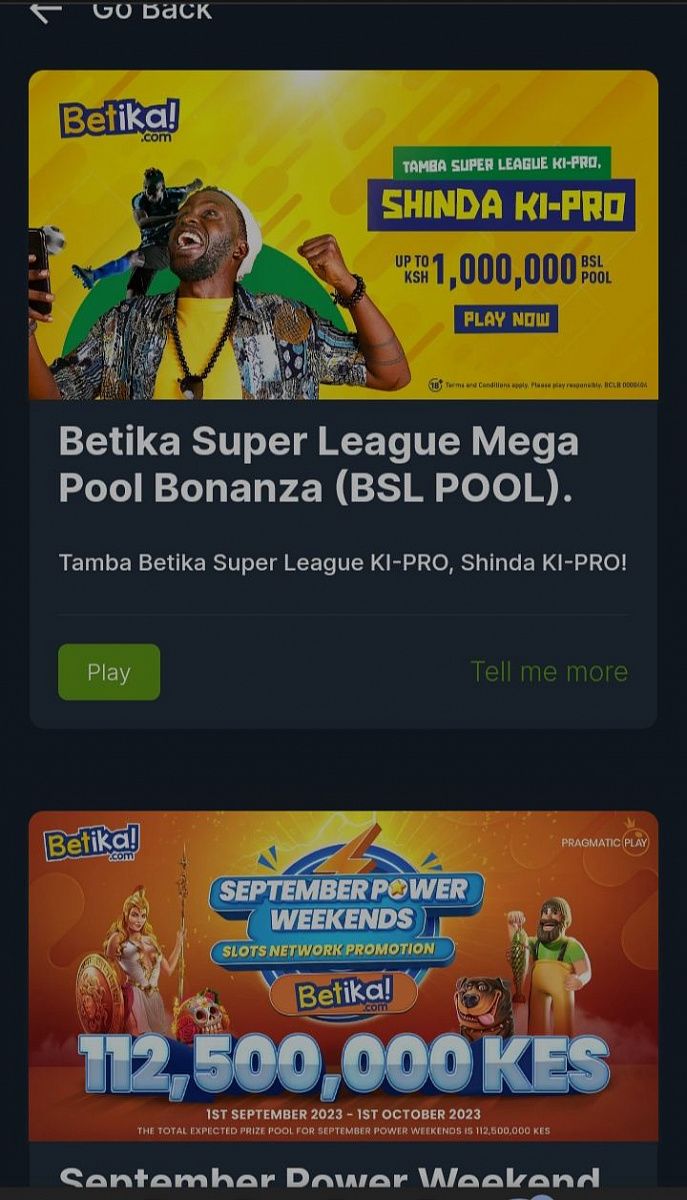 Bonuses available at Betika.