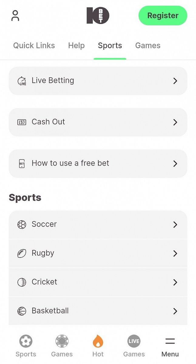 10Bet iOS