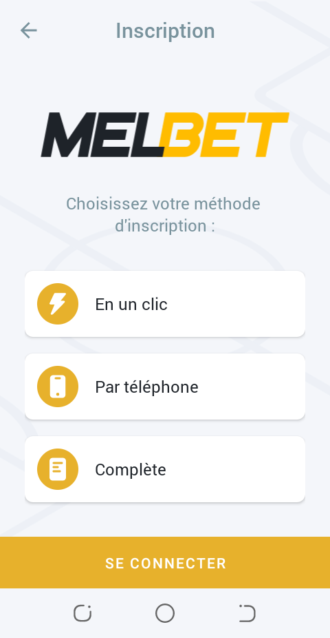 Comment créer un compte sur Melbet App