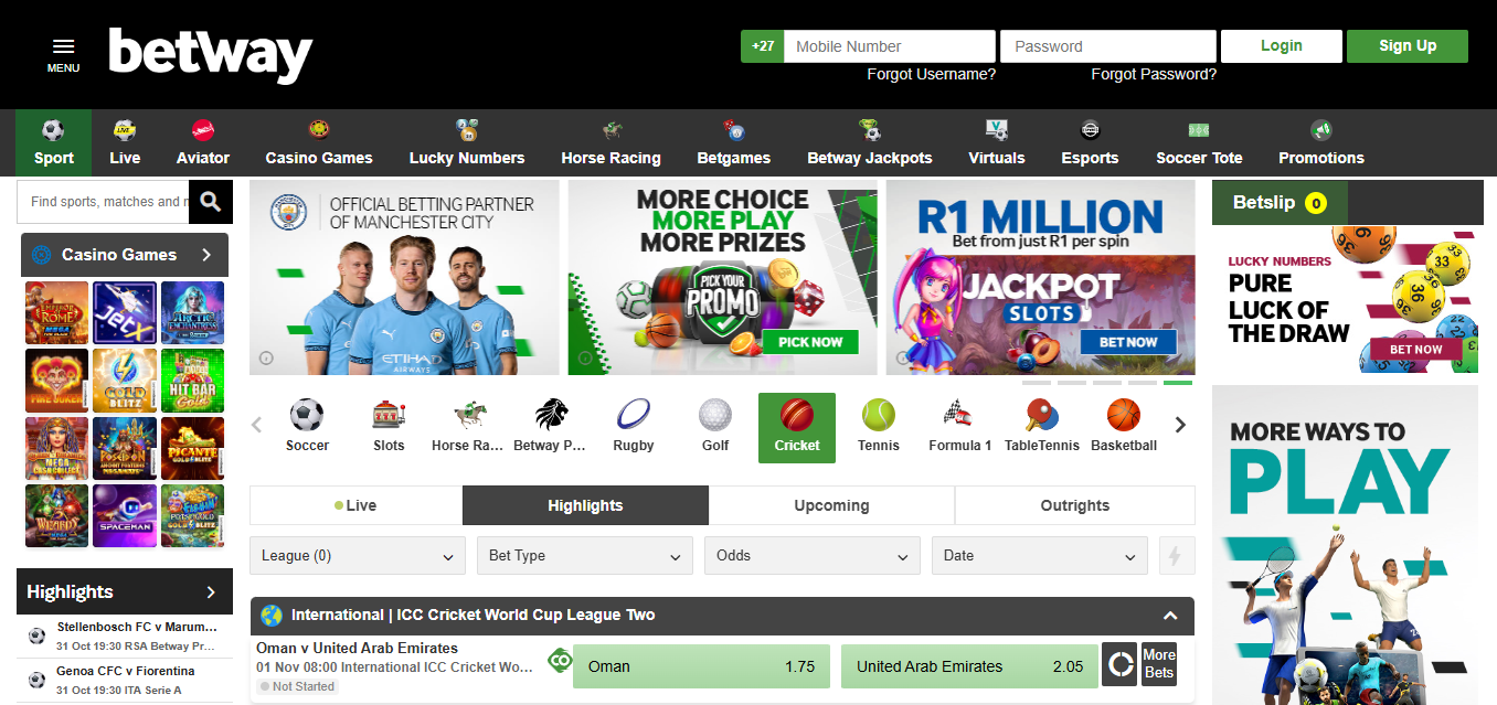 Betway South Africa Features