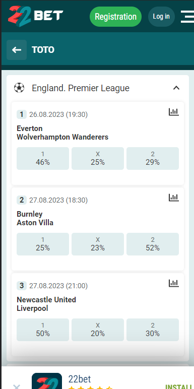 22Bet registration