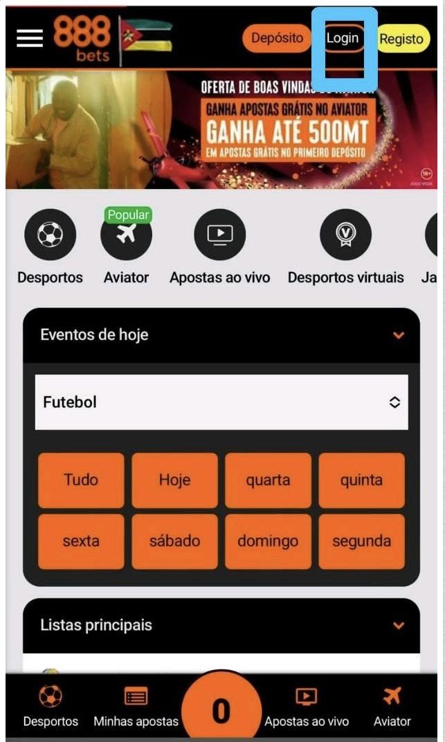 Login na 888Bets pela versão mobile