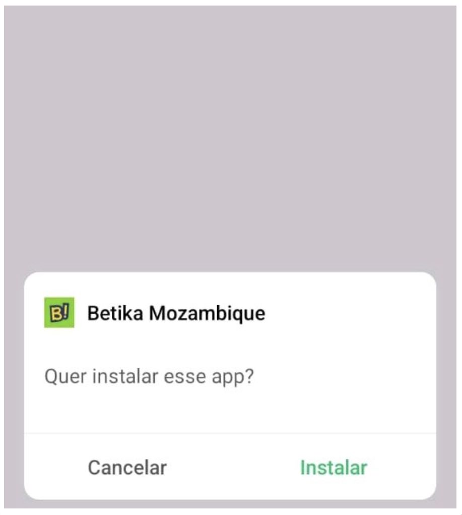 Instalação da aplicação Betika