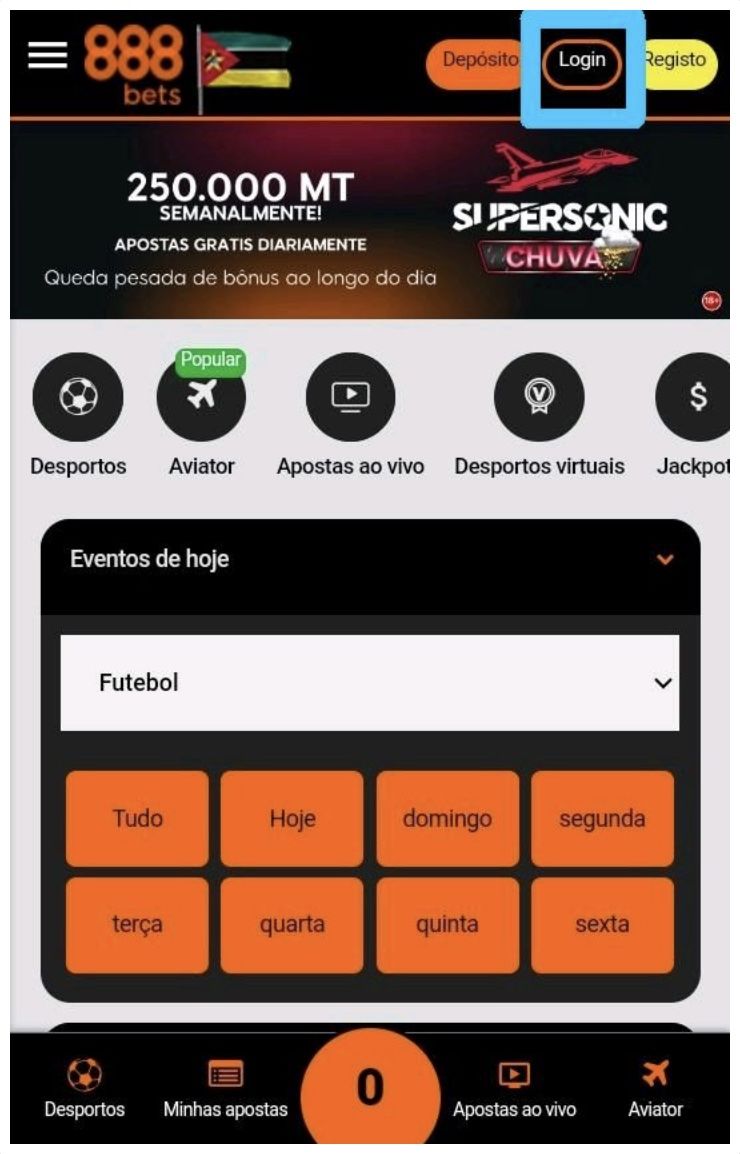 Login na 888Bets via aplicação