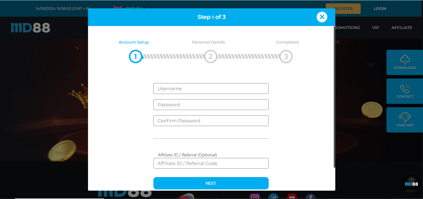 MD88 Sign Up