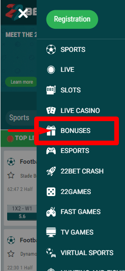 22Bet welcome bonus image