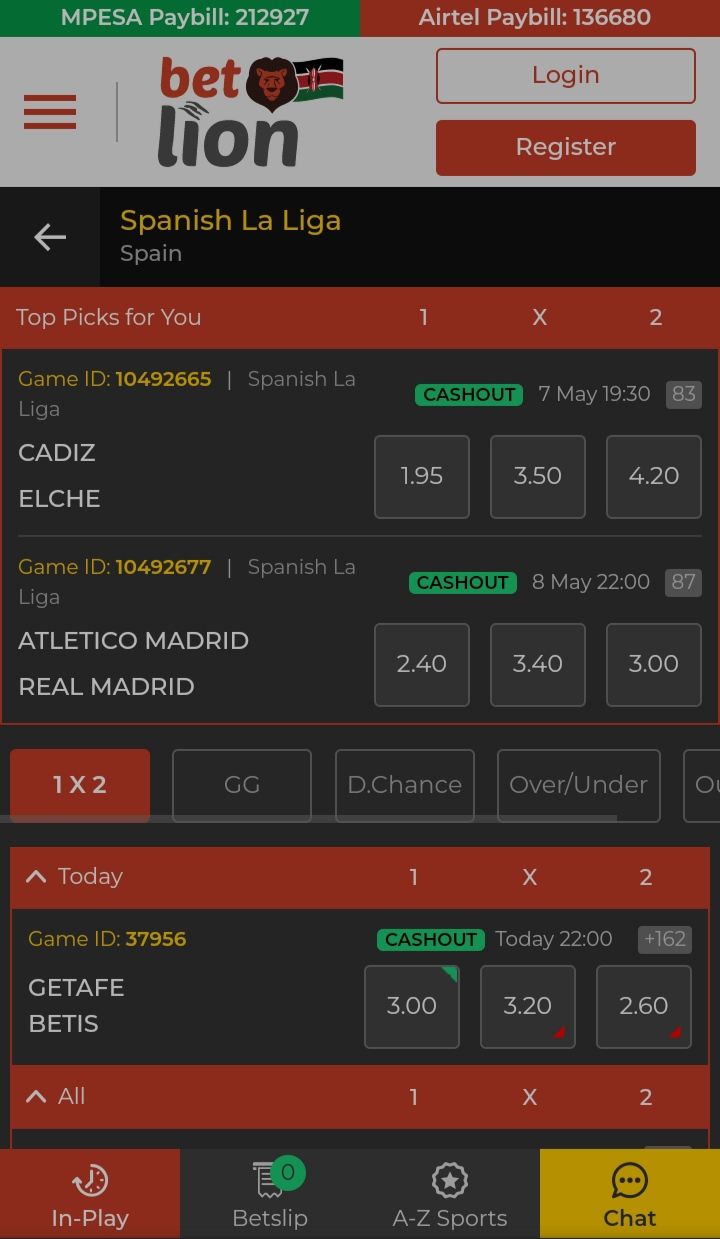 Betlion virtual league,  La Liga, basketball events