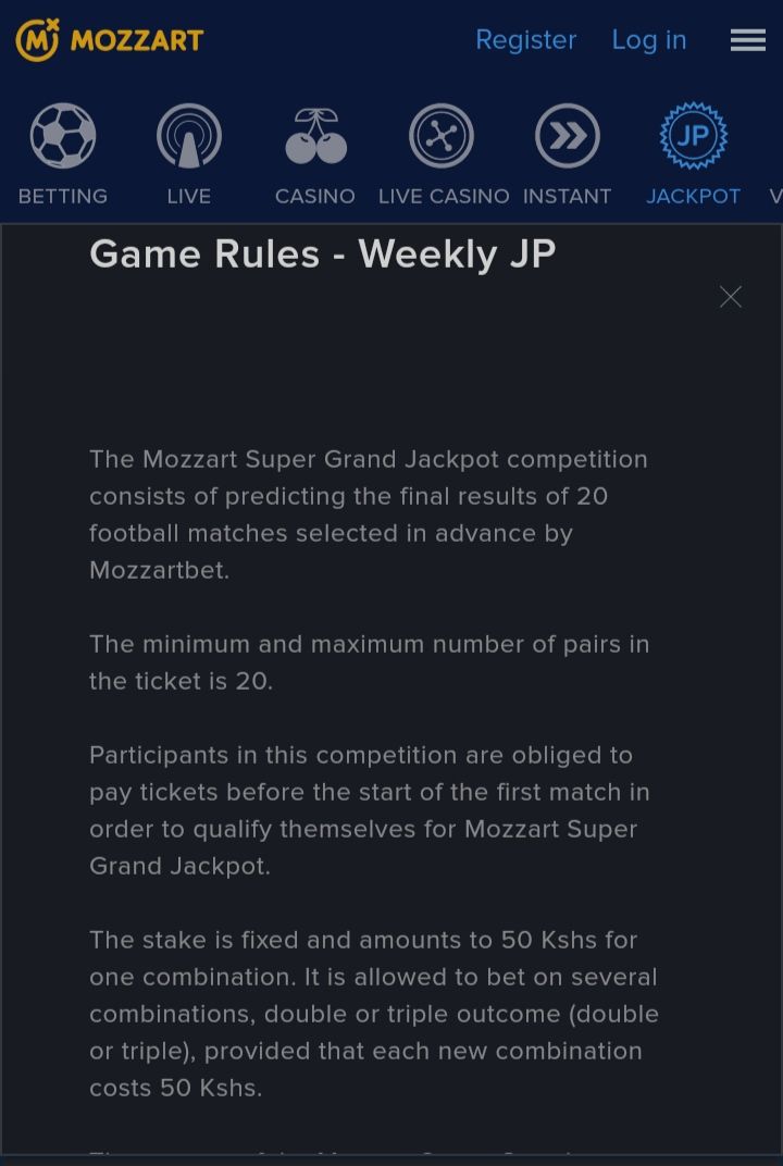 mozzart bet jackpot terms