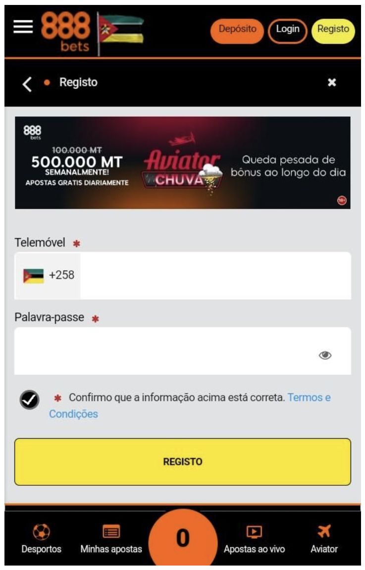 Como concluir login da conta 888Bets na aplicação