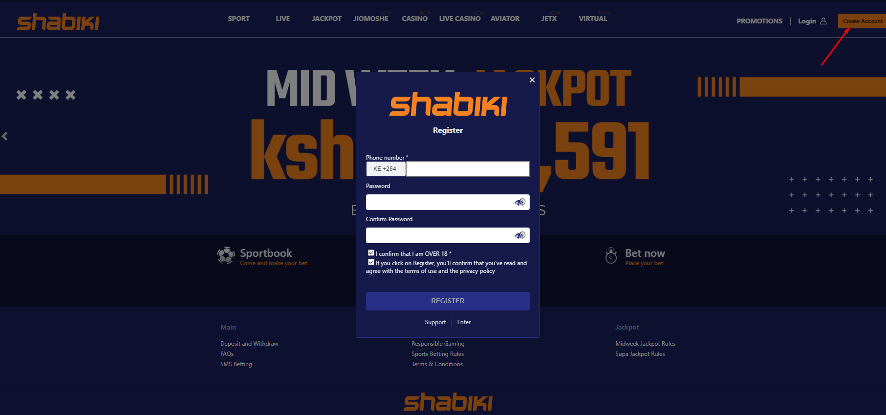 Shabiki Aviator Registration