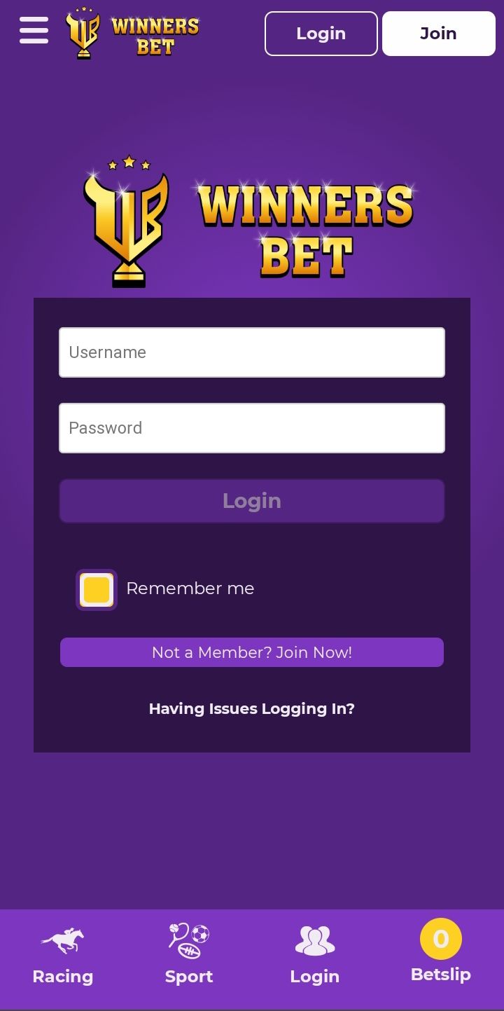 WinnersBet user platform