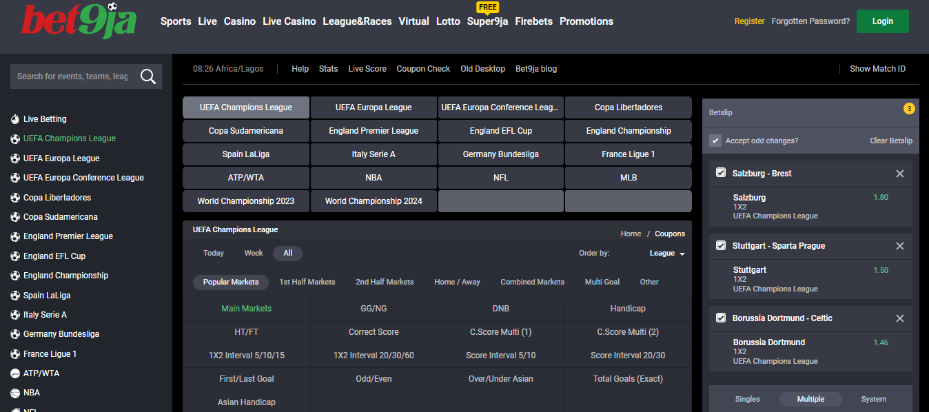 Wager on the UEFA Champions League