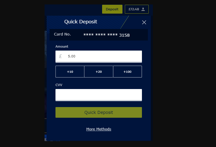 Depositing to the gaming sites using quick deposit