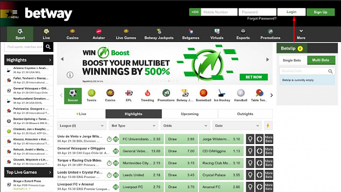 Head Towards The Betway Ghana Site