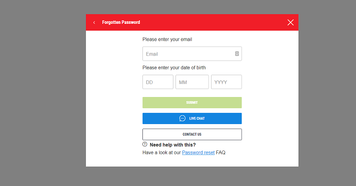 How to reset Ladbrokes password