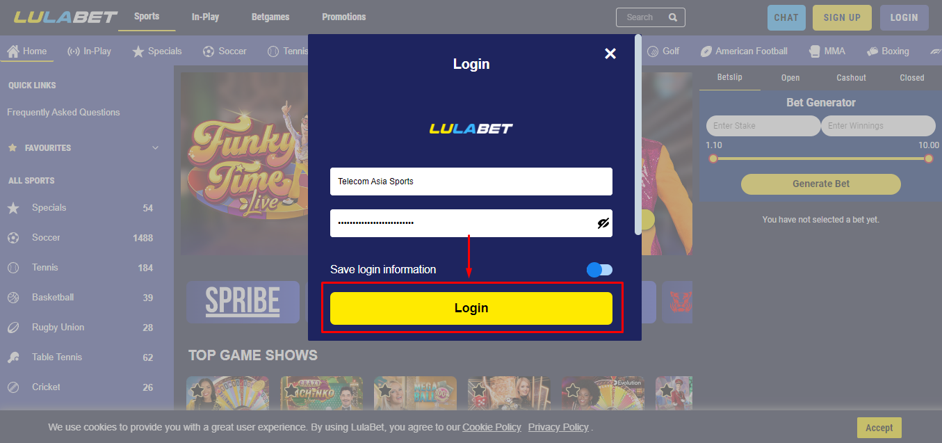 Enter Login Details