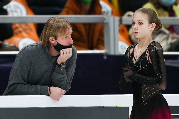 Alexandra Trusova and Evgeni Plushenko