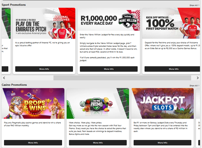 Betway Bonuses